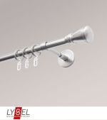 edelstahl-optik Vorschau Lysel - SET Opal 160cm Träger geschlossen mit Endstücke Konus in Weiß #1W edelstahl-optik