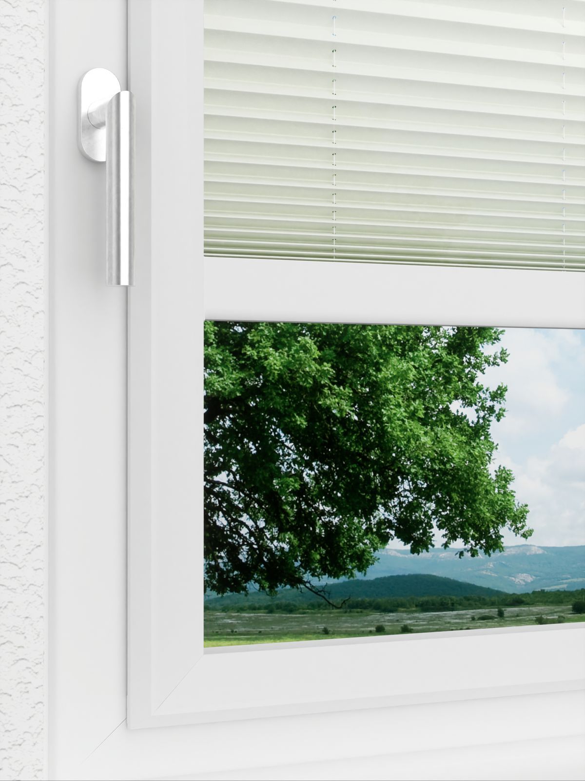 Detailansicht LYSEL HOME Plissee 132A Oliv Krepp