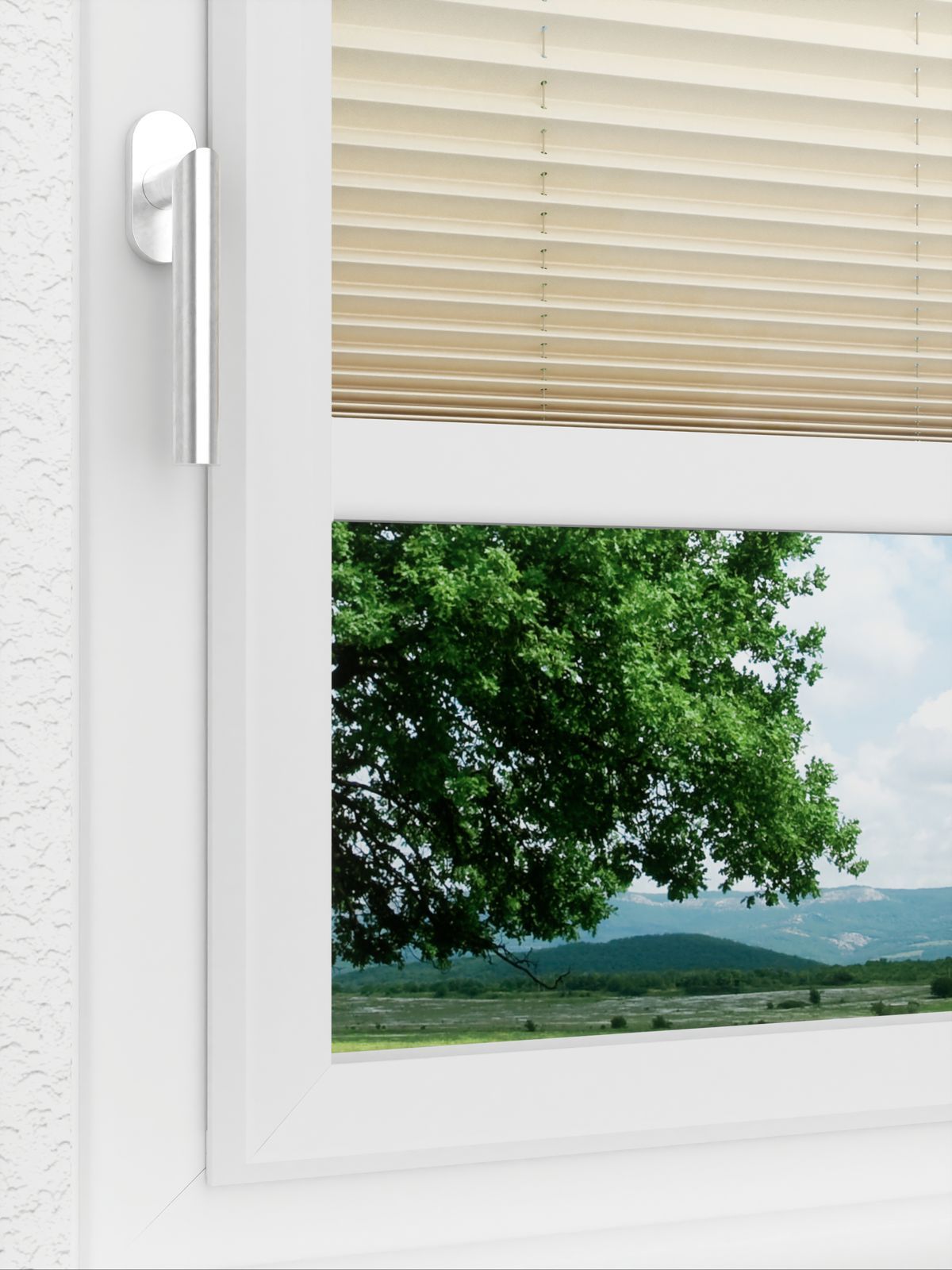 Detailansicht LYSEL HOME Plissee 133A Oliv Krepp