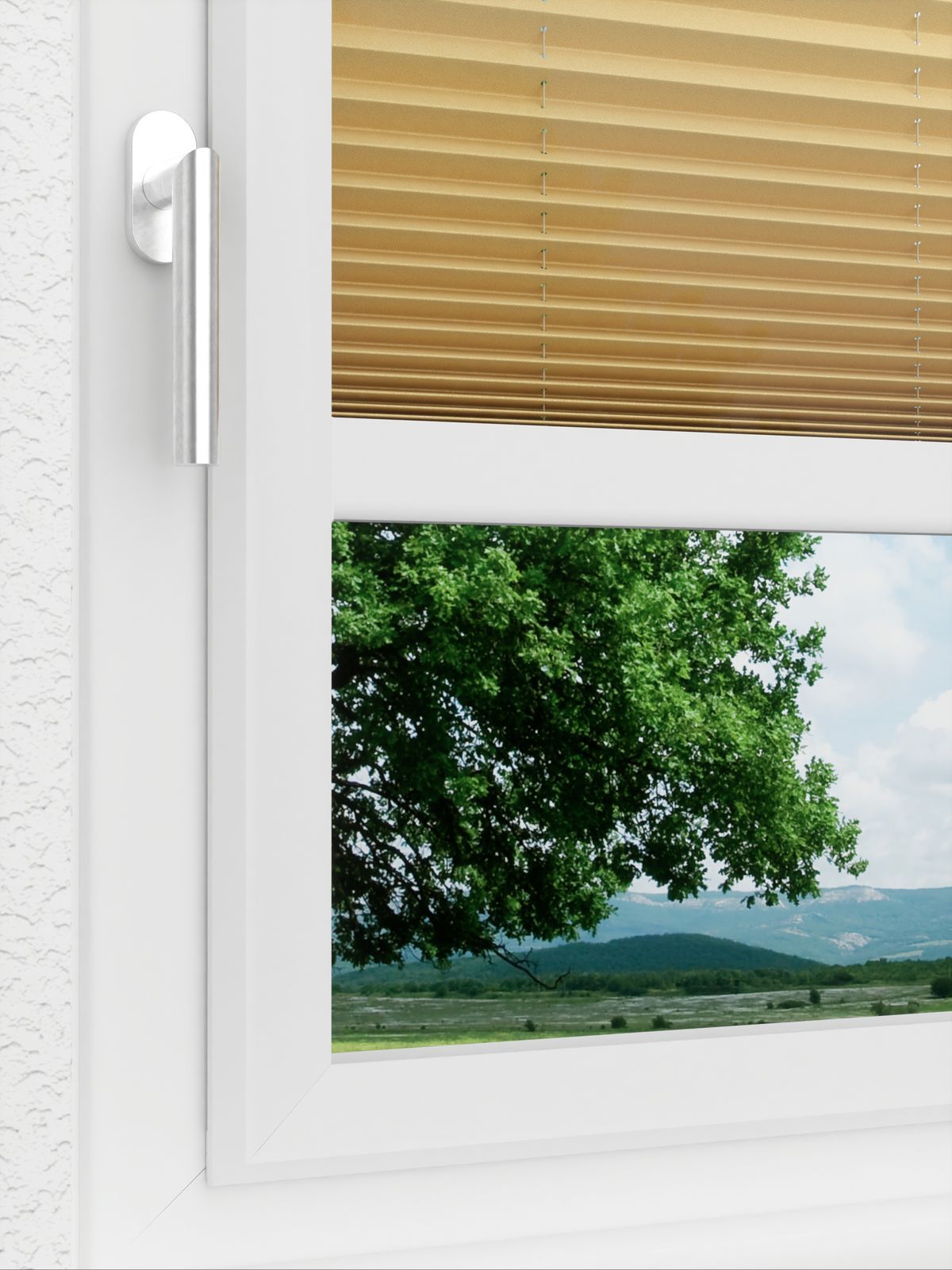 Detailansicht LYSEL HOME Plissee 225A Oliv Krepp