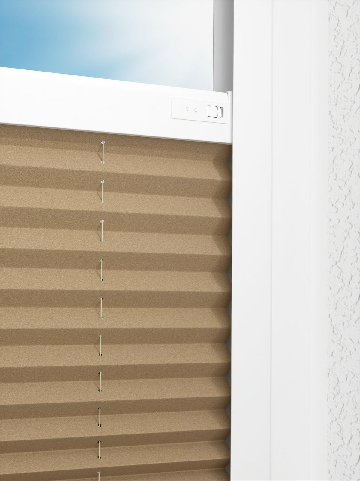 Detailansicht LYSEL HOME Plissee 235A Oliv Krepp