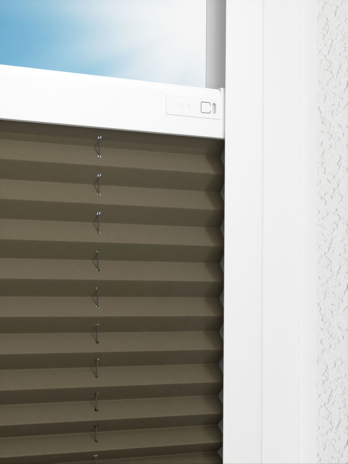 Detailansicht LYSEL HOME Plissee 236A Oliv Krepp