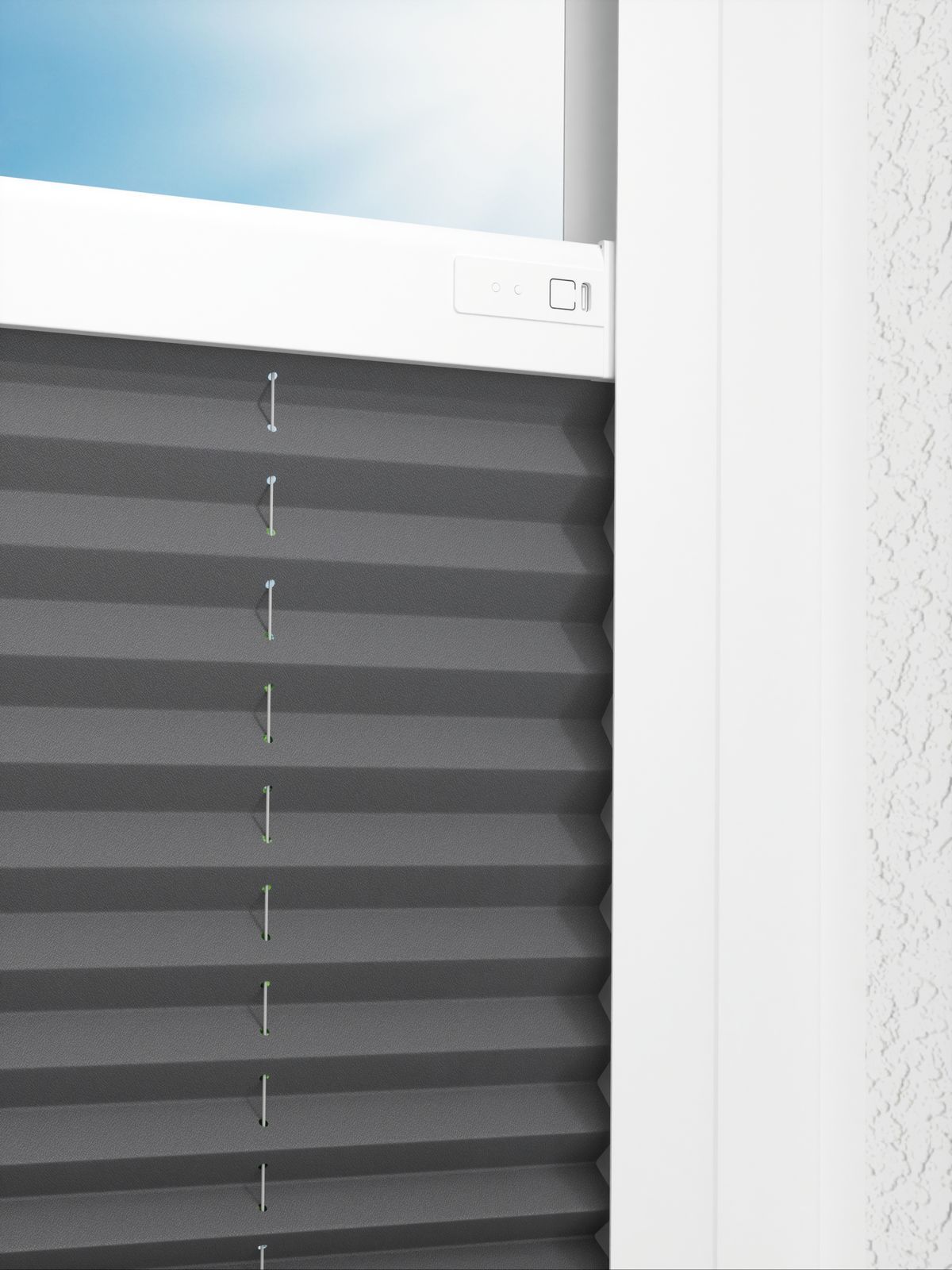 Detailansicht LYSEL HOME Plissee 233A Oliv Krepp