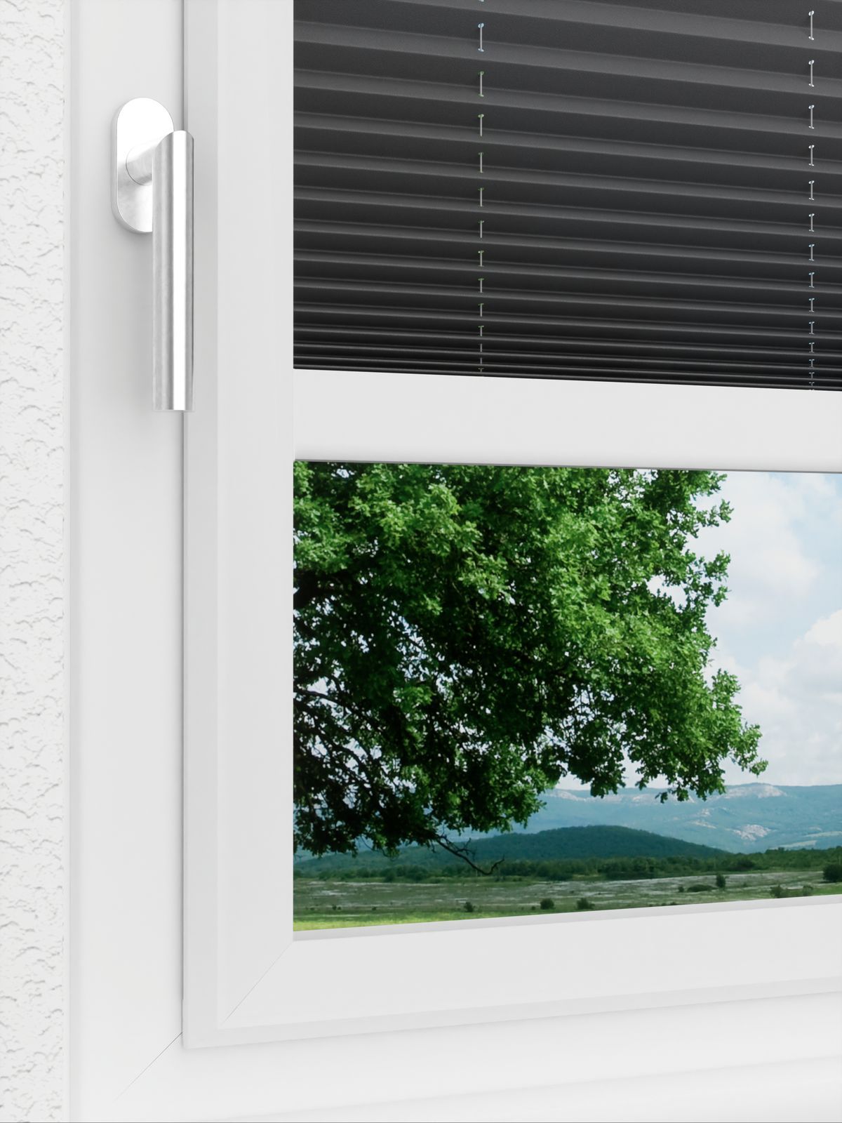 Detailansicht LYSEL HOME Plissee 233A Oliv Krepp