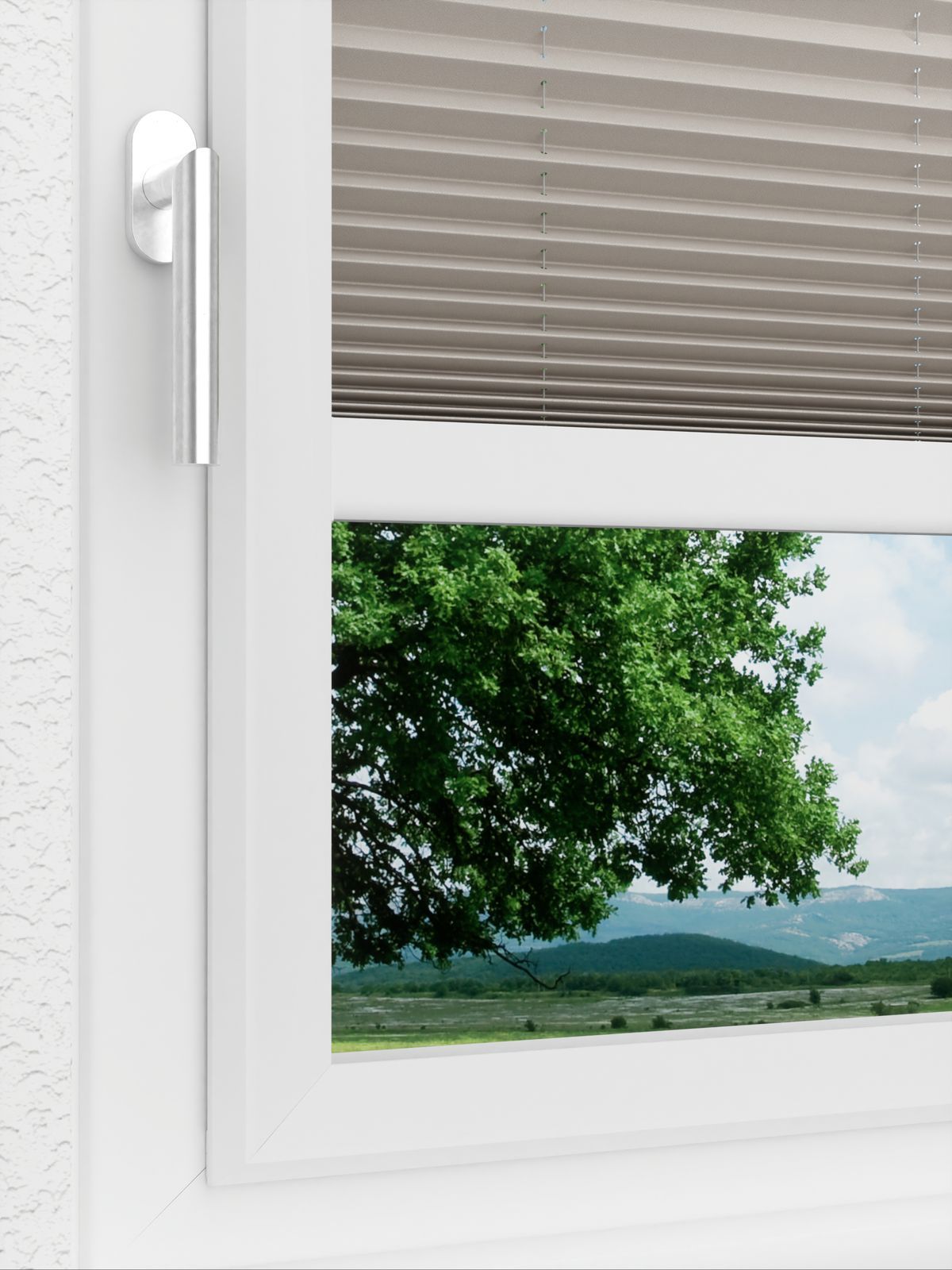 Detailansicht LYSEL HOME Plissee 128B Oliv Krepp