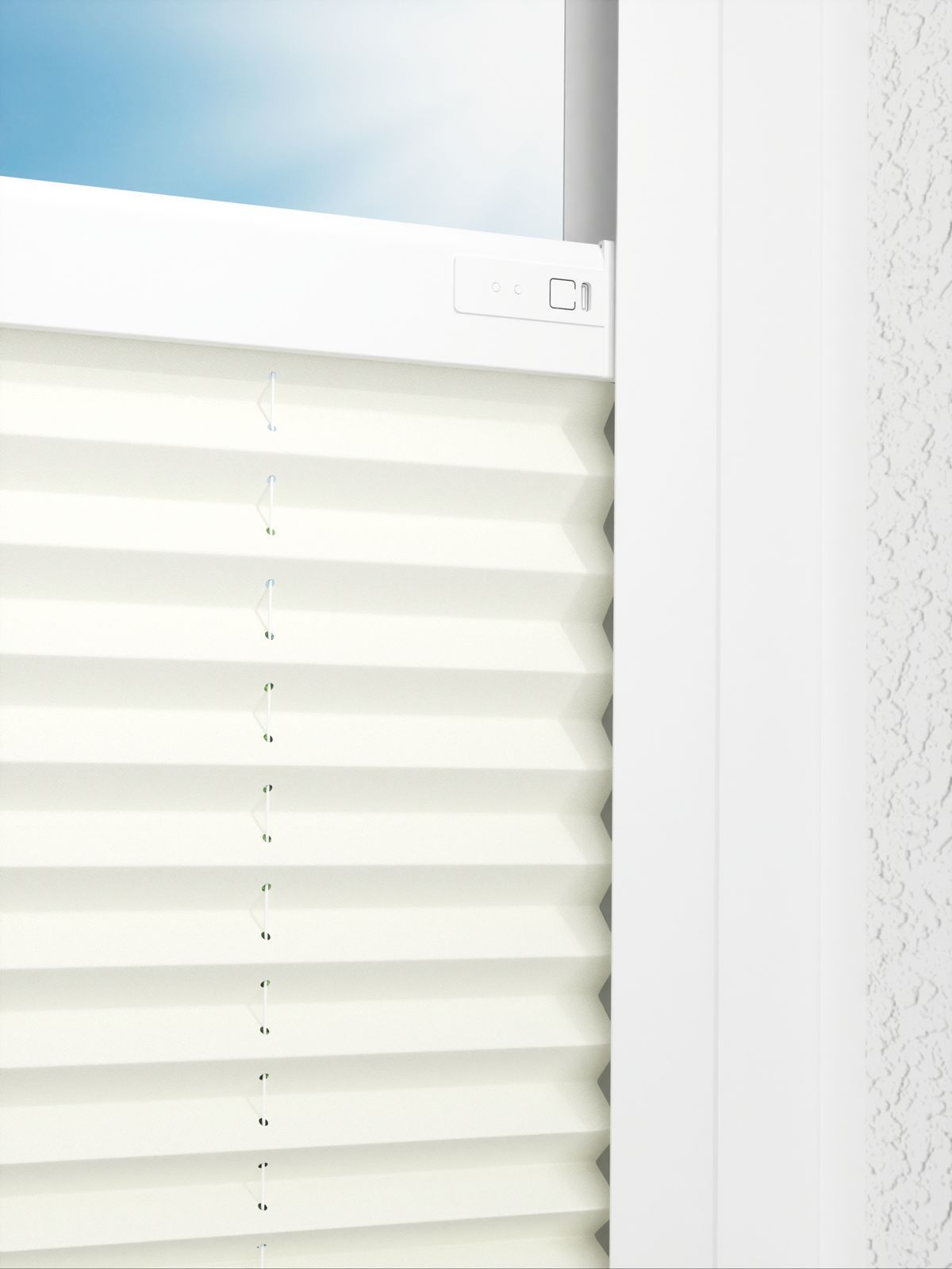 Detailansicht LYSEL HOME Plissee 140B Oliv Krepp Pearl