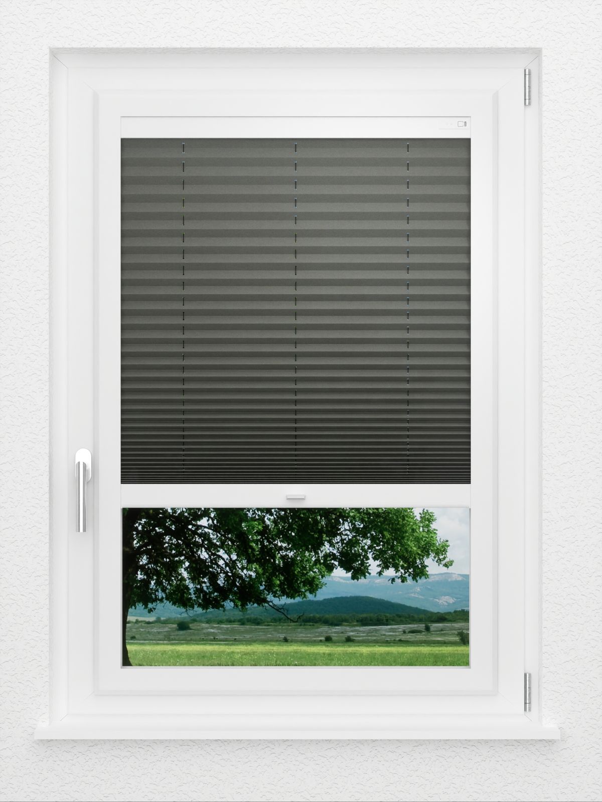 Detailansicht LYSEL HOME Plissee 208A Oliv Krepp