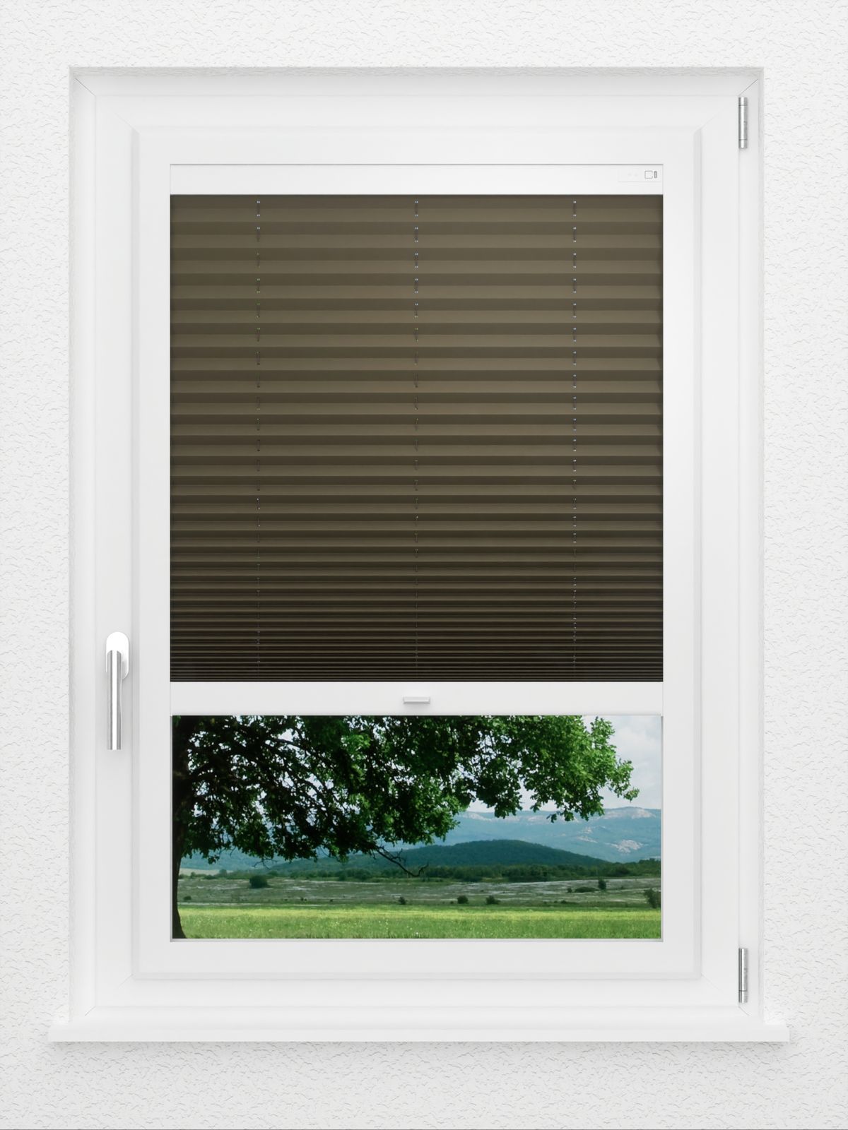 Detailansicht LYSEL HOME Plissee 236A Oliv Krepp