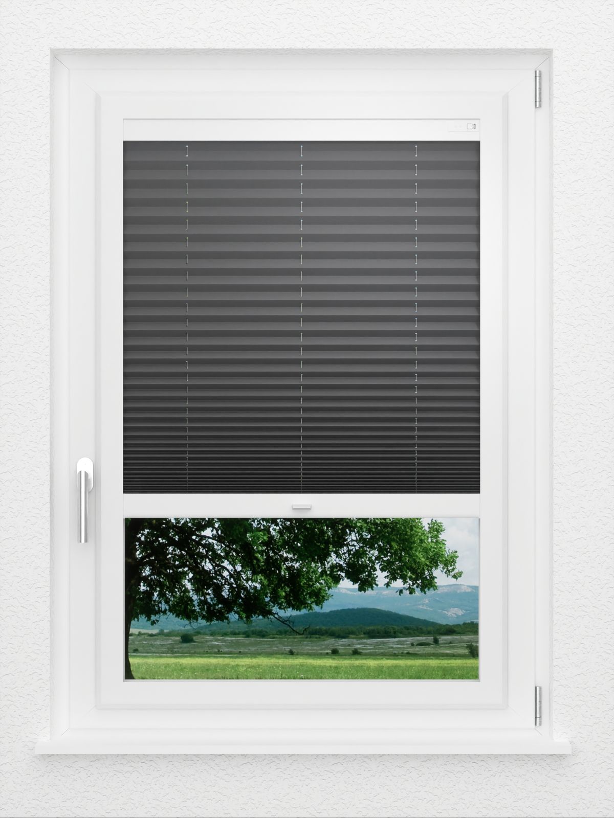 Detailansicht LYSEL HOME Plissee 233A Oliv Krepp