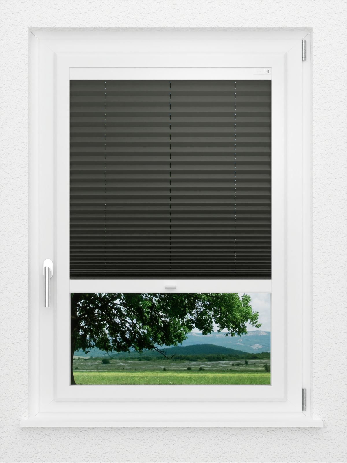 Detailansicht LYSEL HOME Plissee 202A Oliv Krepp BO