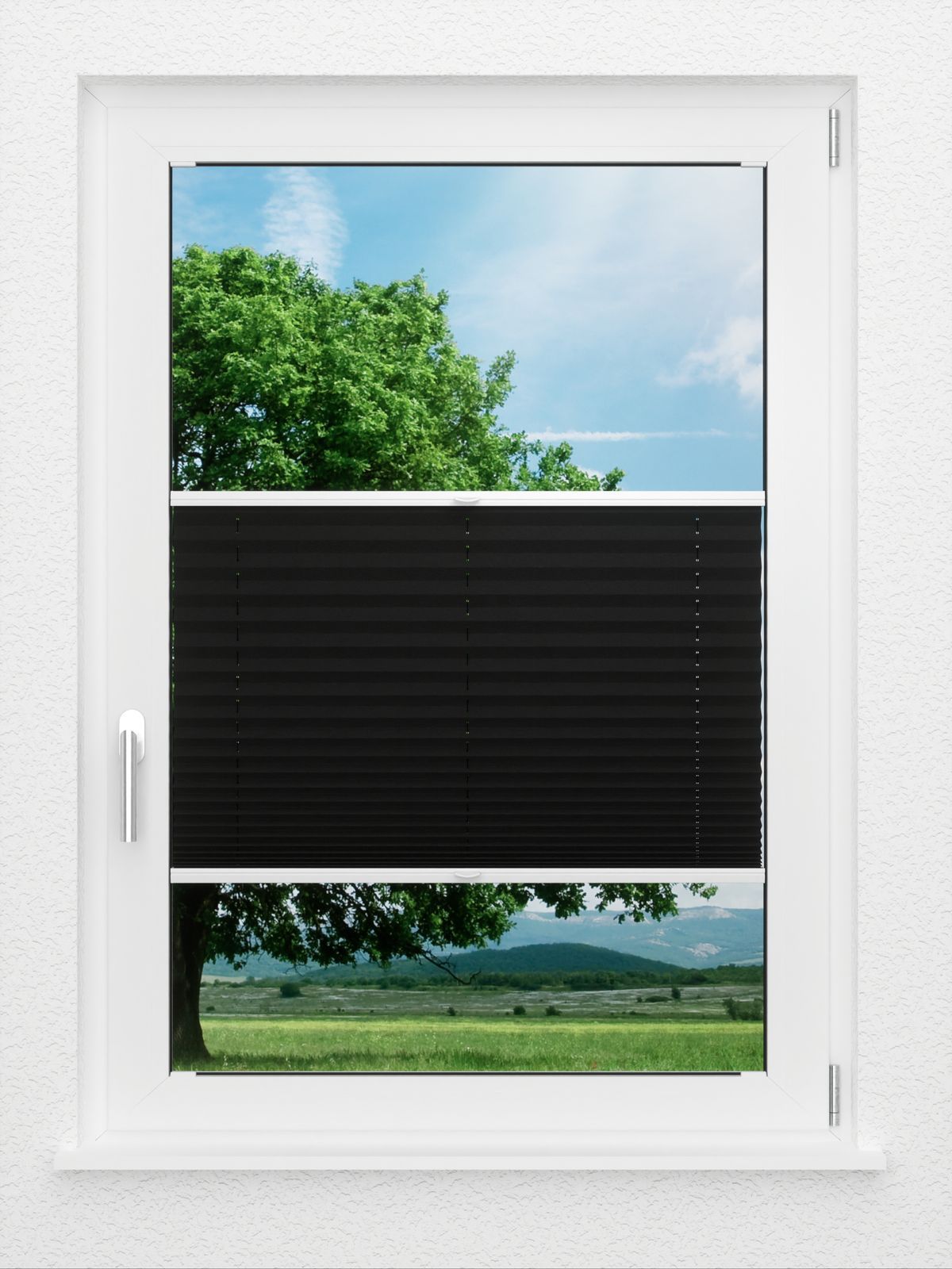 Detailansicht LYSEL HOME Plissee 238B Oliv Krepp BO