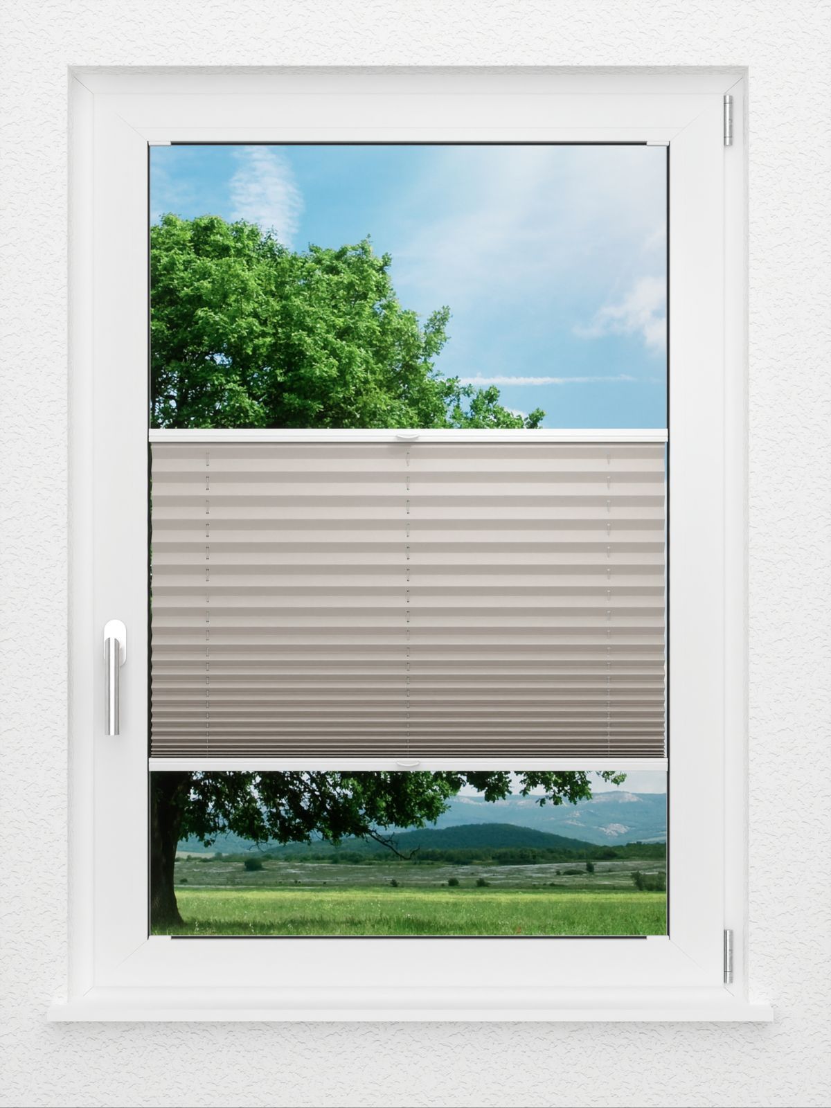 Detailansicht LYSEL HOME Plissee 128B Oliv Krepp