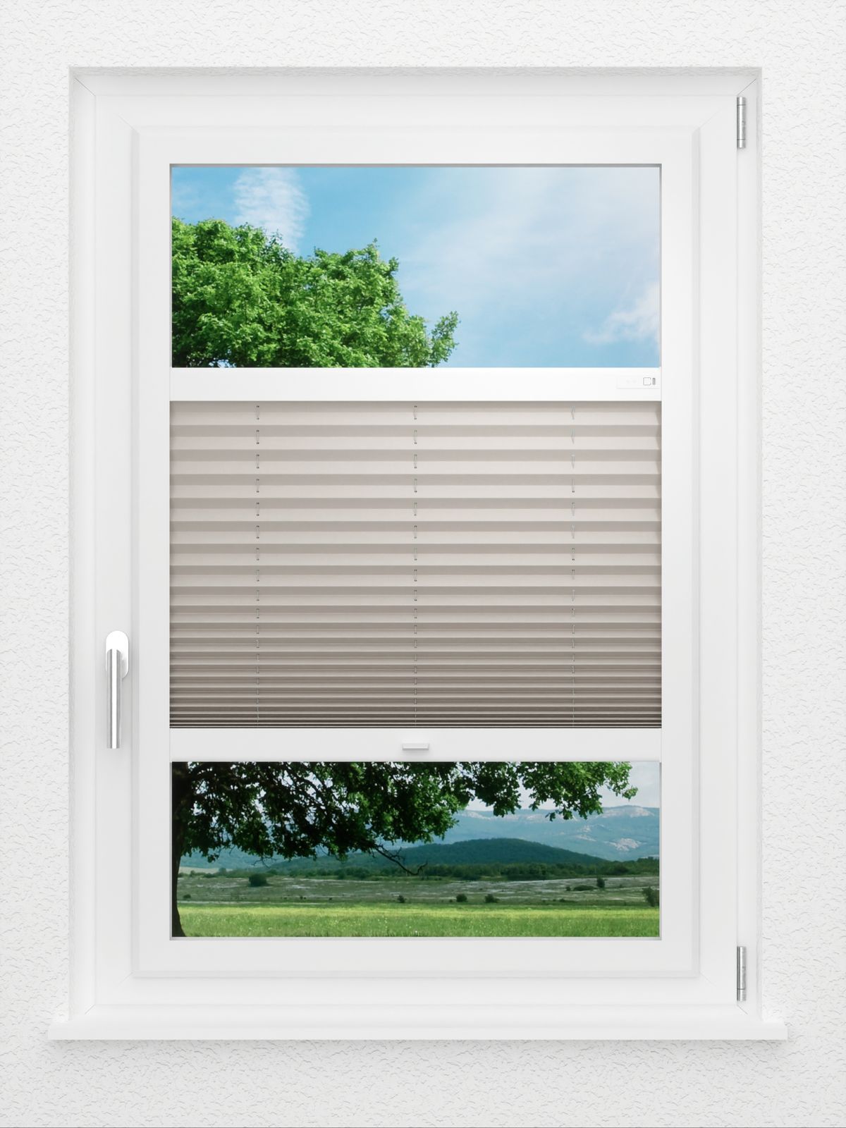 Detailansicht LYSEL HOME Plissee 128B Oliv Krepp