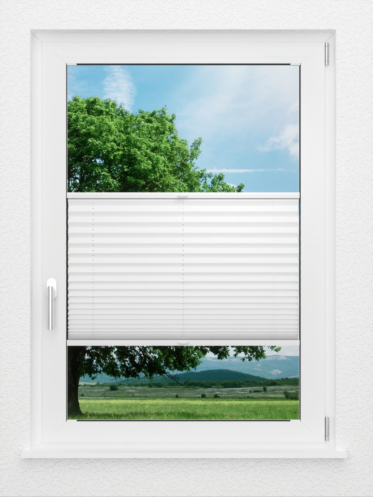 Detailansicht LYSEL HOME Plissee 205B Oliv Krepp